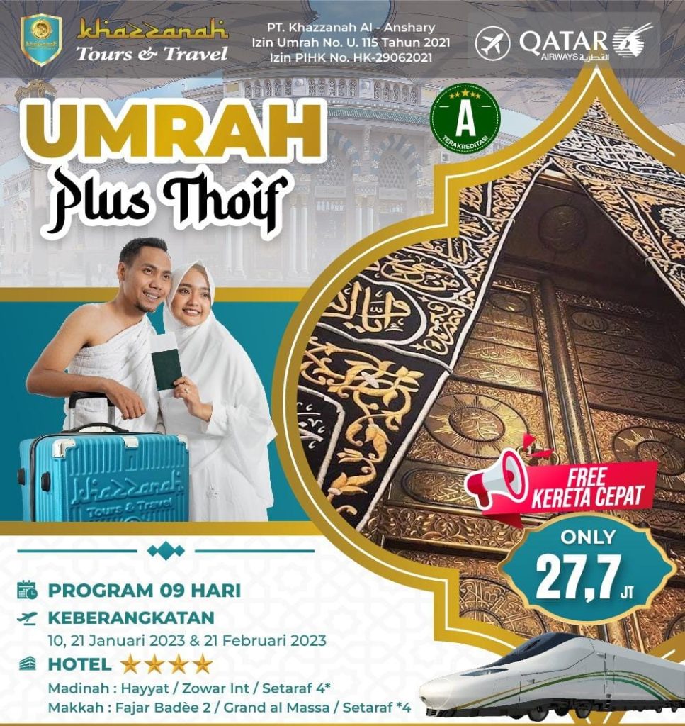 Paket Umroh Plus Thaif 2023